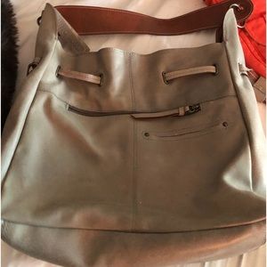 Brown genuine leather shoulder bag